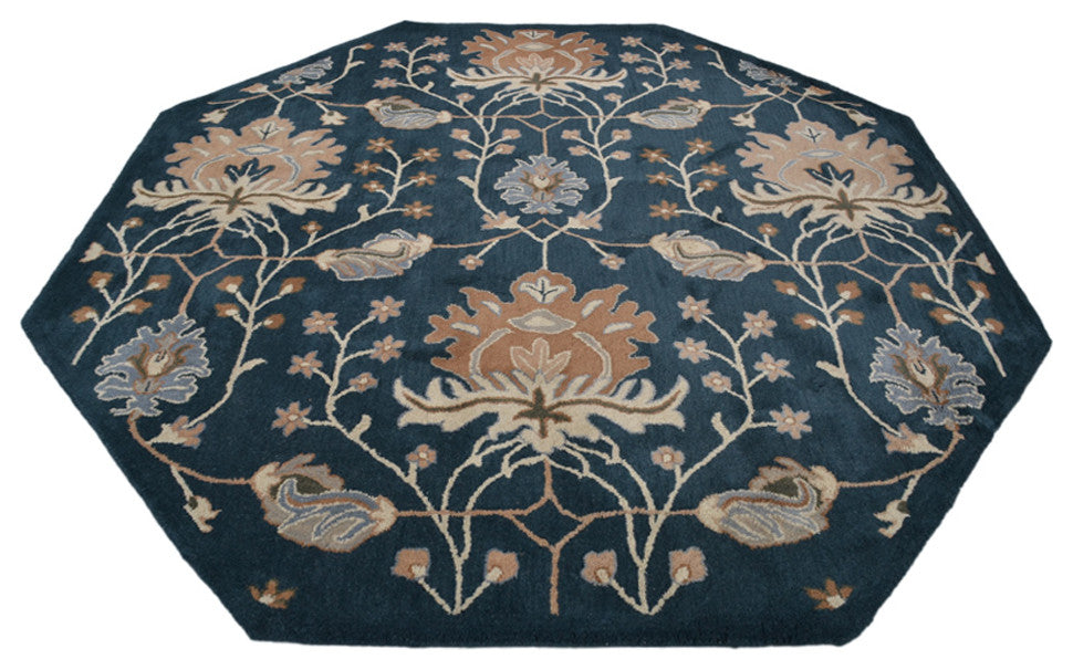 HAND TUFTED WOOL ECO-FRIENDLY AREA RUGS ECO-FRIENDLY AREA RUGS -  Blue, Floral