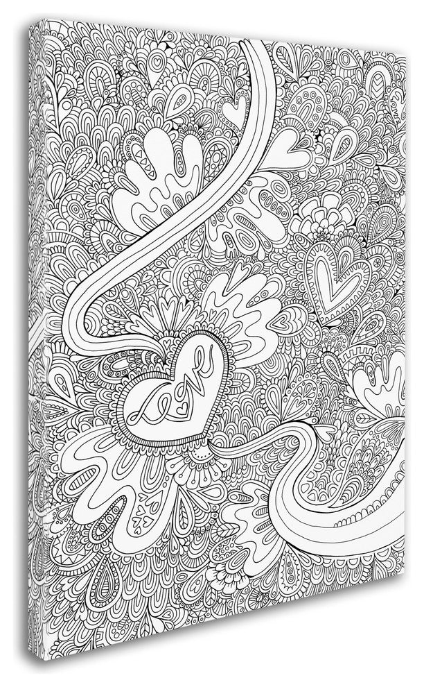 Hello Angel ''Love to Doodle Outlines'' Canvas Art, 47x35