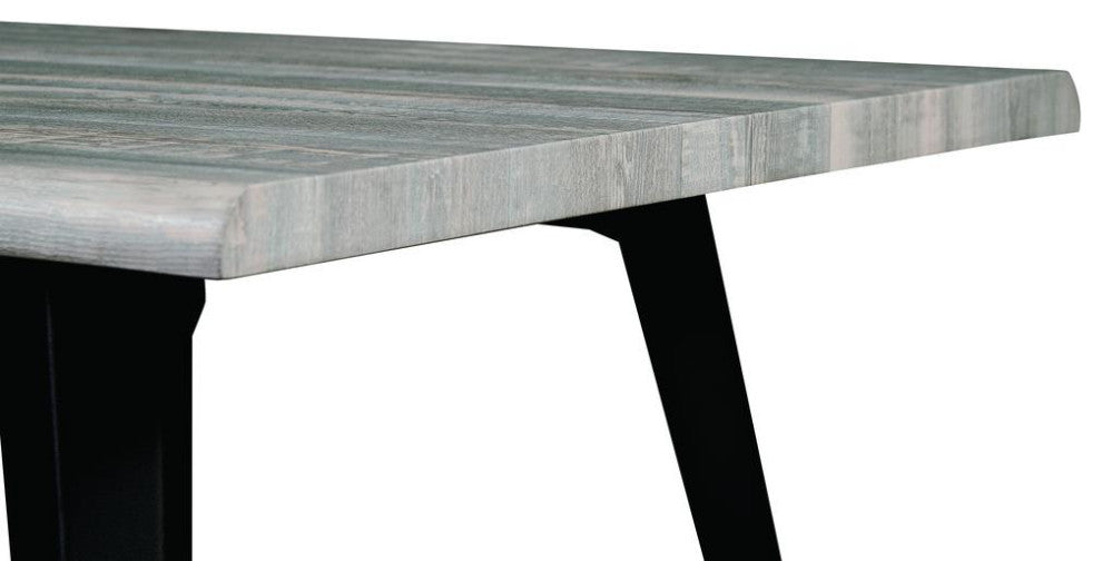 Ravenna 63" Rectangular Dining Table with MDF Tabletop and Metal Legs, Sunbleached Grey