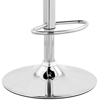 Armen Living Karter 25-33" Faux Leather & Metal Bar Stool in Cream/Walnut