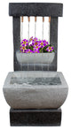 26" LED Lighted Rainfall Outdoor Water Fountain with Planter