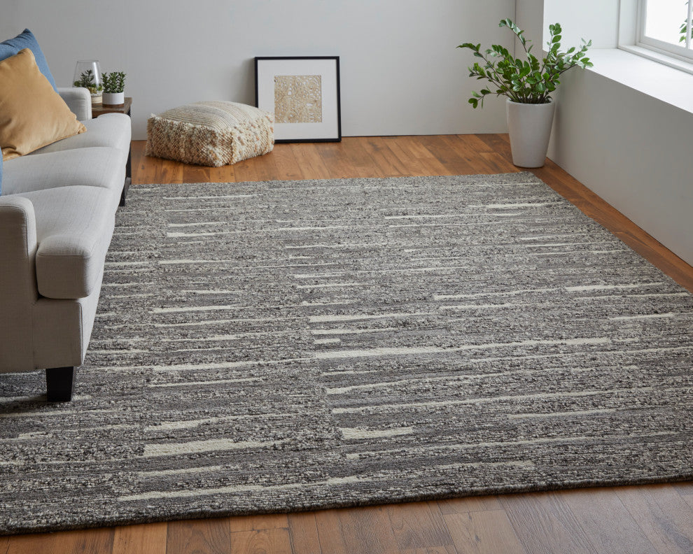 Conor Modern Abstract, Gray/Taupe/Ivory, 5'6"x8'6" Area Rug