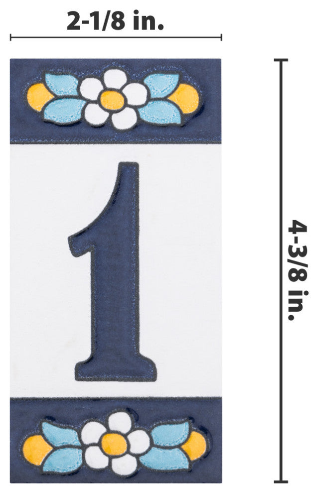 Sevillano Flora Letters 2-1/8 in. x 4-3/8 in. Ceramic Wall Tile, 1