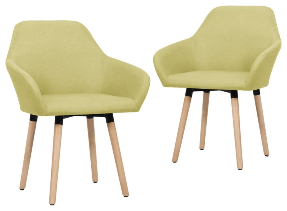 Vidaxl Dining Chairs 2-Piece Green Fabric