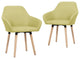 Vidaxl Dining Chairs 2-Piece Green Fabric