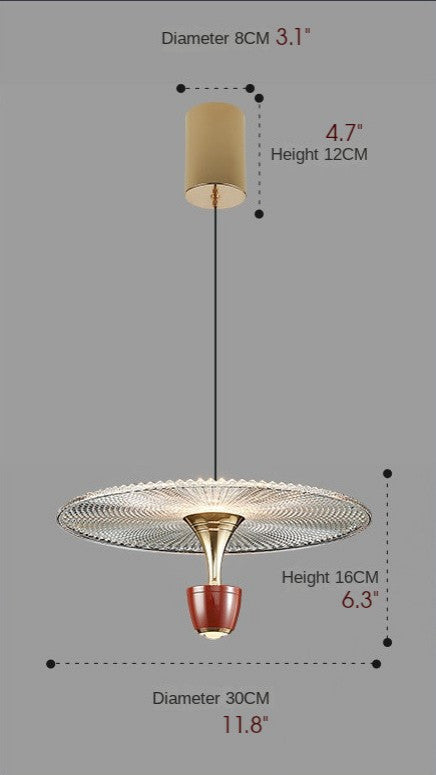 MIRODEMIÂ® Engelberg | Chandelier in the Shape of Art Flower Umbrella, Red, Warm Light