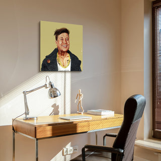 "Hip Elon" Frameless Reverse Printed Tempered Art Glass Wall Art