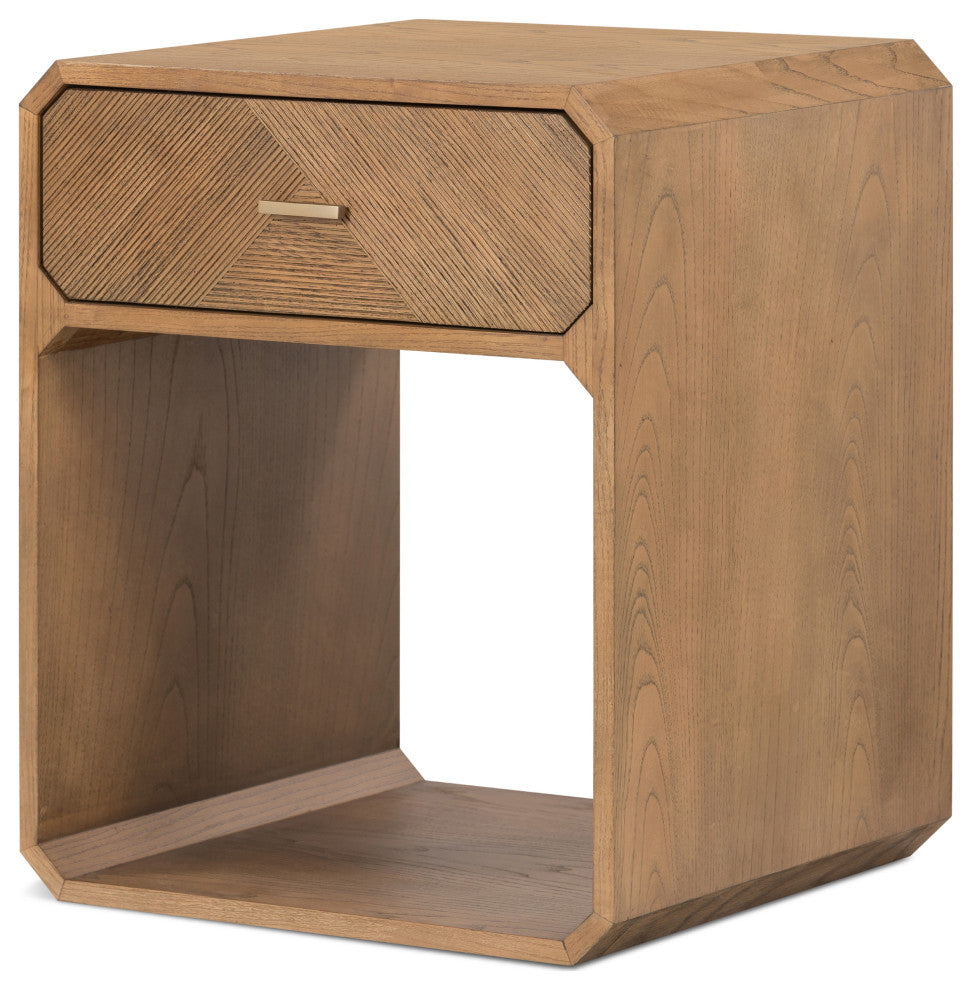 Caspian Nightstand-Natural Ash Veneer