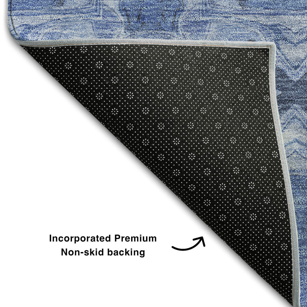 Premium Machine Washable Mayfield AMF564 Denim 10' x 14' Rug