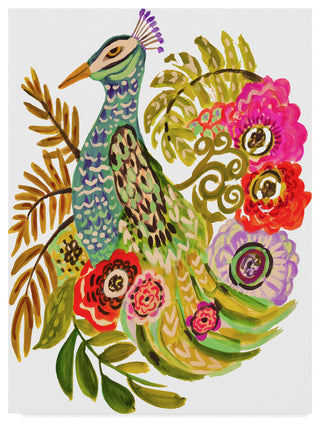 Karen Fields 'Peacock Blue' Canvas Art, 24"x18"