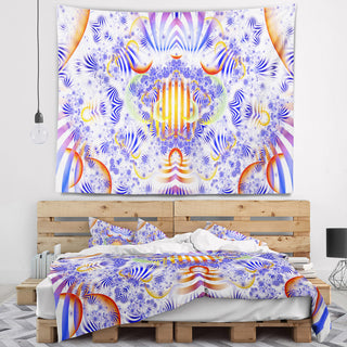 Magical Fairy Pattern Blue Abstract Wall Tapestry, 39"x32"