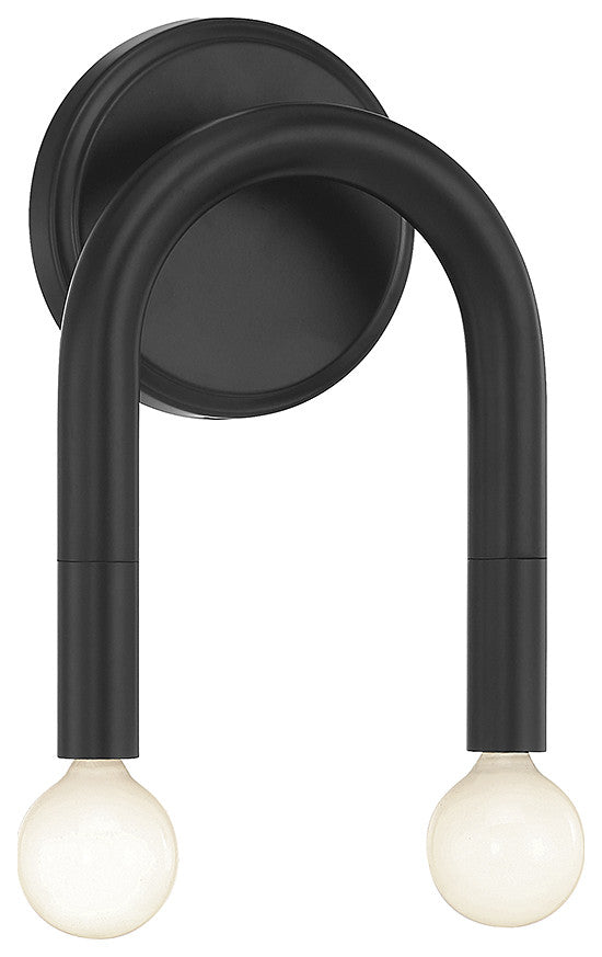 2-Light Wall Sconce, Matte Black, Matte Black