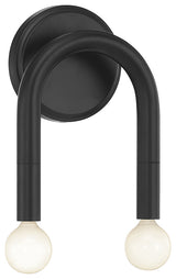 2-Light Wall Sconce, Matte Black, Matte Black