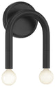 2-Light Wall Sconce, Matte Black, Matte Black