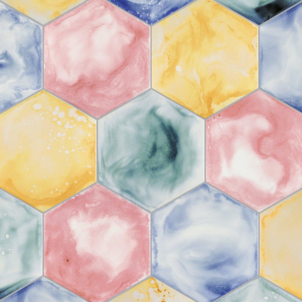 Raktion Hex Porcelain Floor and Wall Tile Sample