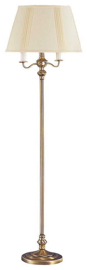 60" Bronze Four Light Traditional Shaped Floor Lamp With Beige Square Shade