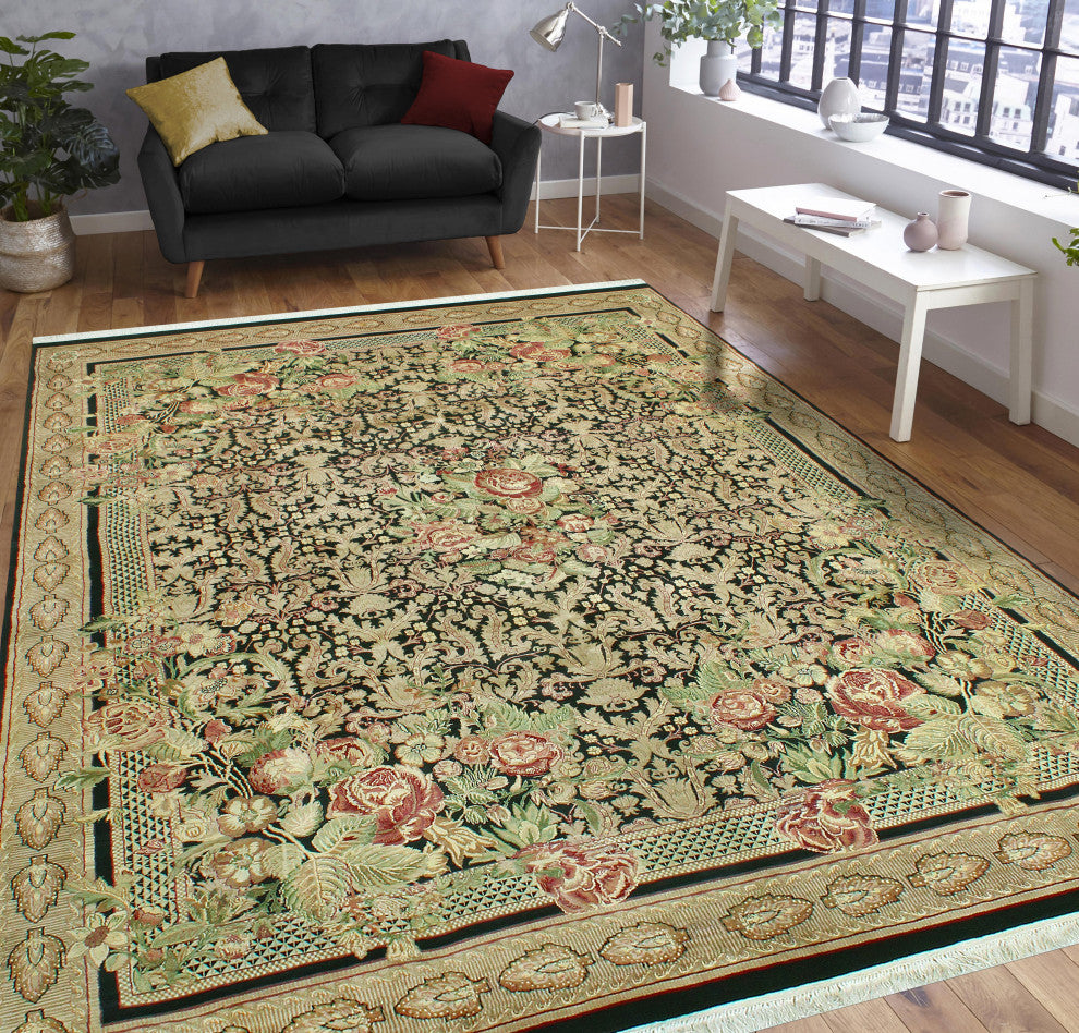 Pak-Persian Dantina Black/Light Brown Rug, 7'10x10'4