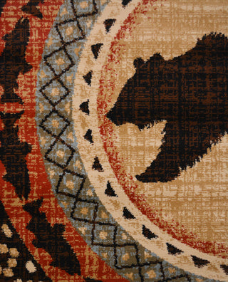 Asheville Lodge Bear Area Rug, Multi, 7'10"x9'10"
