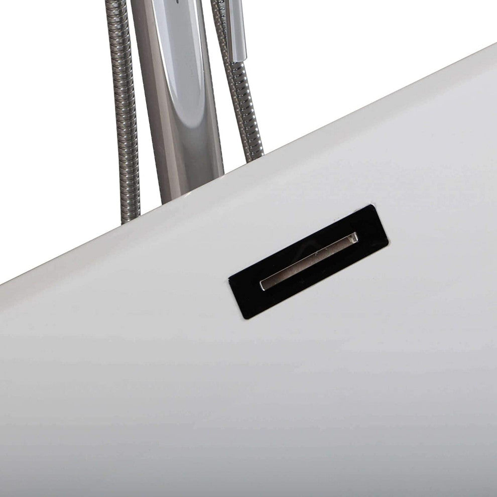 Fine Fixtures Sanctuary Freestanding Bathtub With Drain, Black