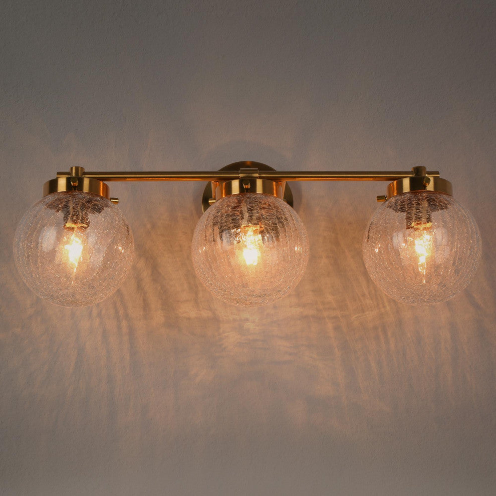 LALUZ 3-Light Modern Gold Bathroom Vanity Light