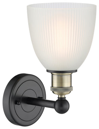 Castile 1-Light 6" Sconce, Black Antique Brass Finish, White Shade