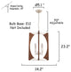 4-Light Candle Style Geometric Chandelier With Wood Accents, Chrome