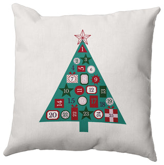 Mint Colored Christmas Calendar Christmas Polyester Throw Pillow, 20"x20"