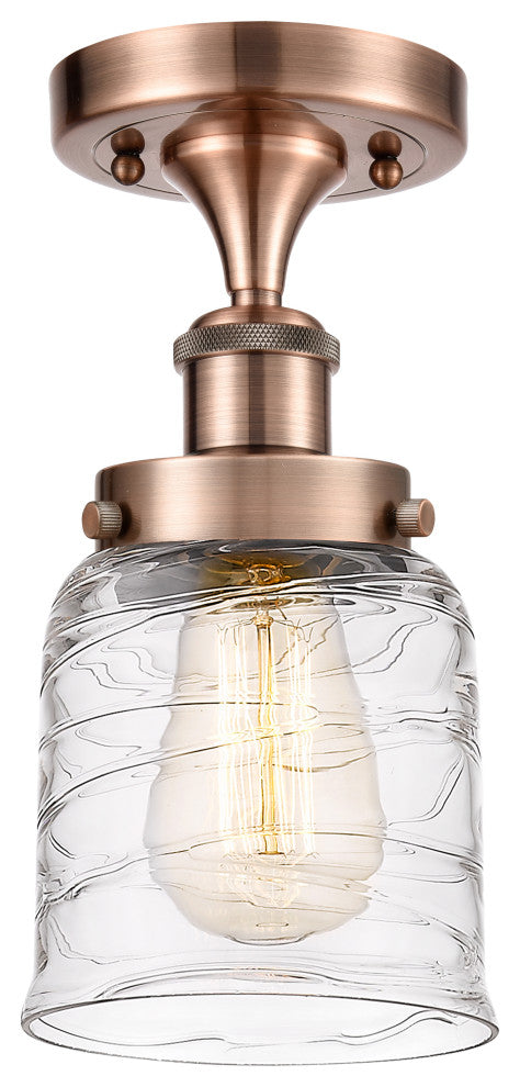 Innovations 916-1C-AC-G513 1-Light Semi-Flush Mount, Antique Copper