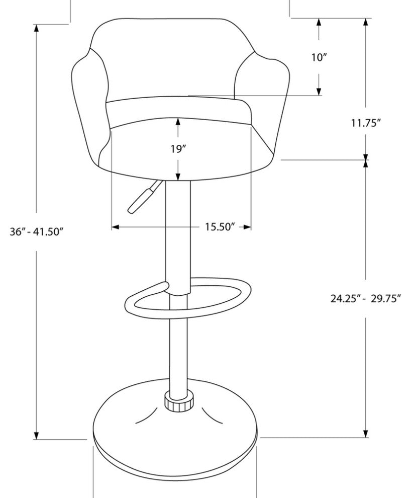 36" White Metal Low Back Bar Height Bar Chair With Footrest