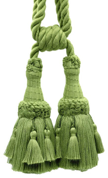 Alpine Green Double Tassel Tieback, 6" Tassel, TBEMP6-2,L60 (Sold Individually)