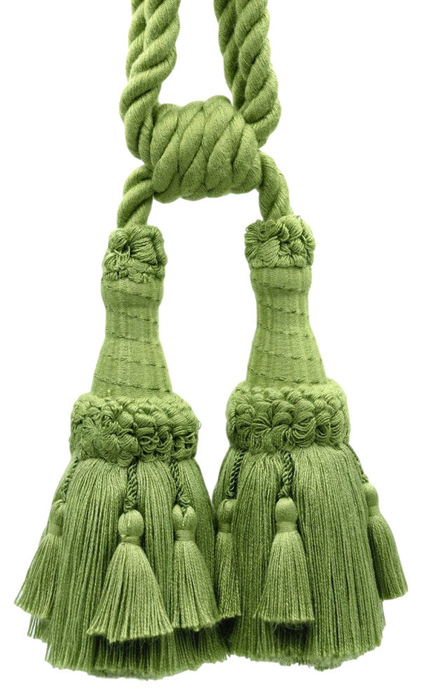 Alpine Green Double Tassel Tieback, 6" Tassel, TBEMP6-2,L60 (Sold Individually)