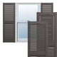 Standard Cathedral 2-Equal Louver Shutters, Musket Brown, 12"Wx48"H