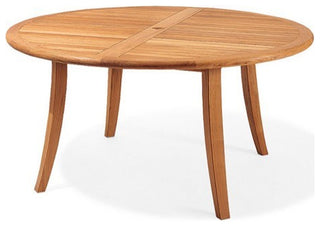 5-Piece Outdoor Patio Teak Dining Set, 52" Round Table, 4 Arbor Stacking Chairs