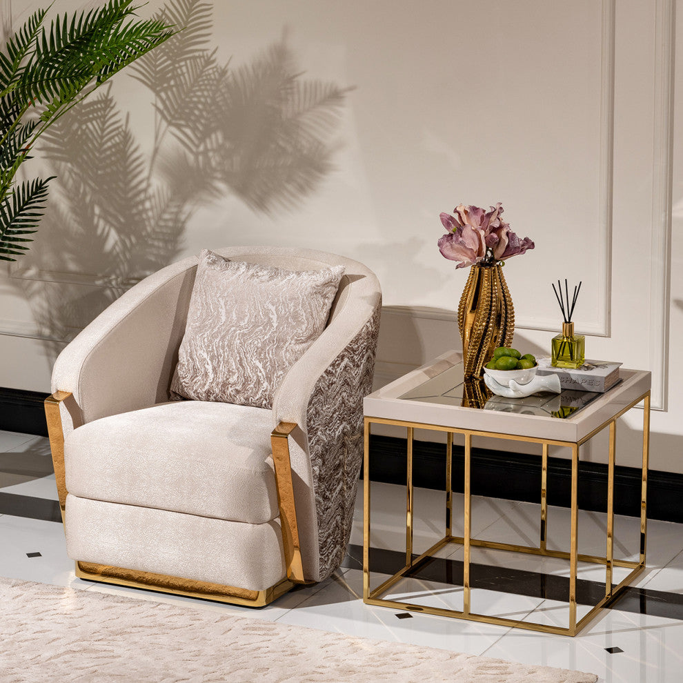 Carmela Side Table Shimmering Ivory