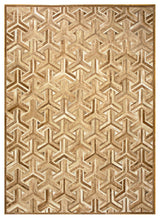 Cowhide Patchwork Rug, Nemesis, Taupe, 6'x9'
