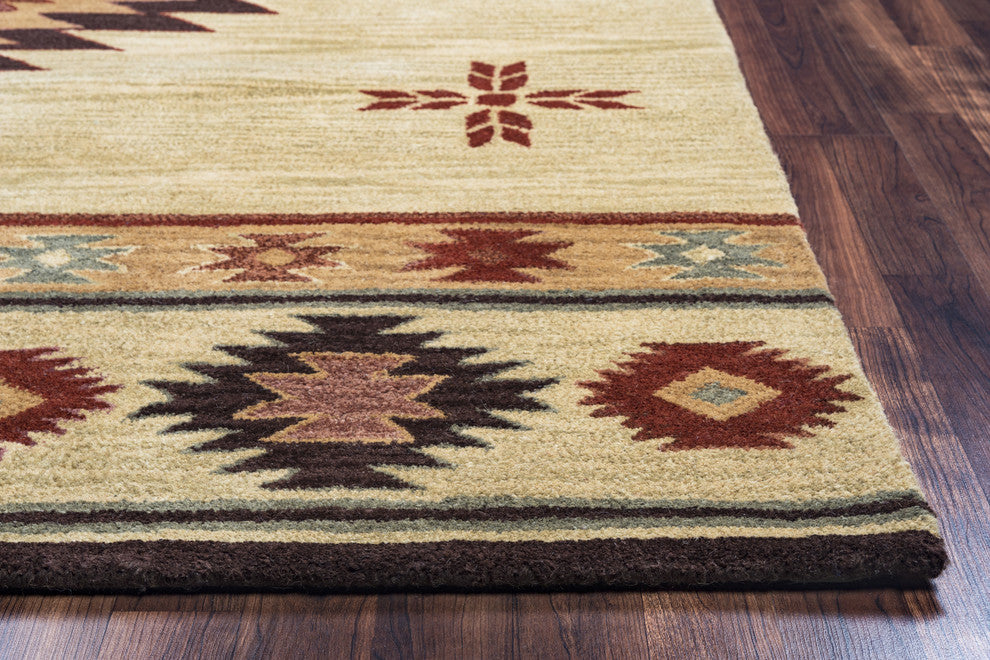 Rizzy Home Southwest SU2007 Khaki Southwest/Tribal Area Rug, 10' Round