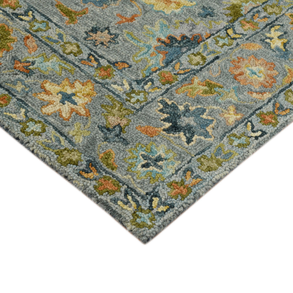Jackson Traditional Gray Hand-Hooked Area Rug 3'6" x 5'6"
