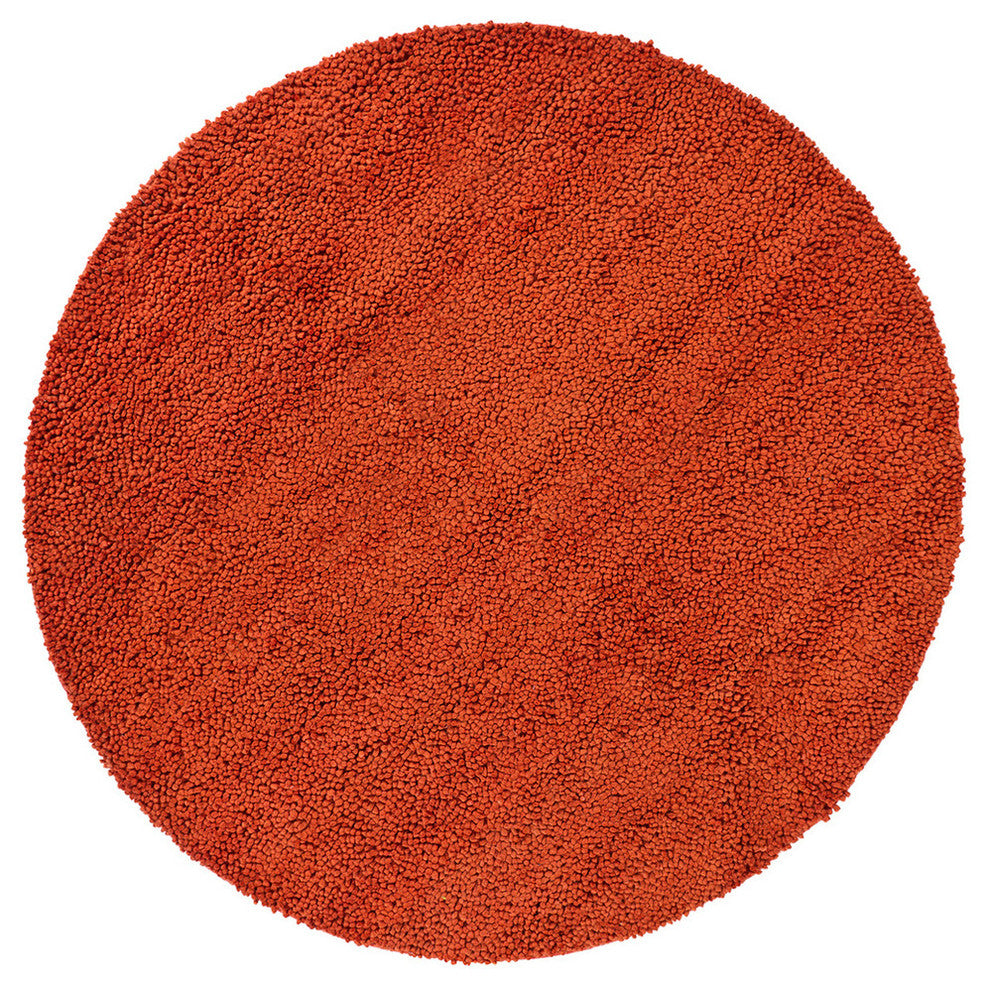 Strata Contemporary Area Rug, Orange, 7'9" Round
