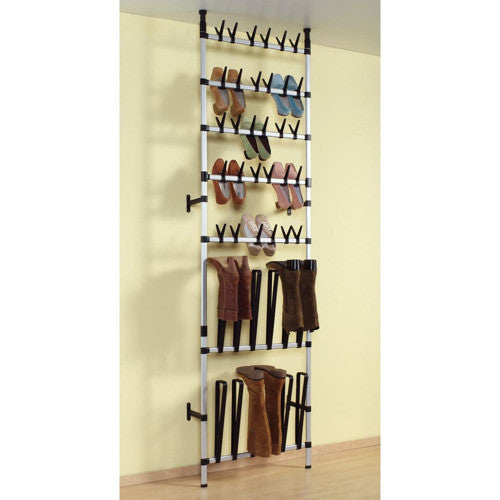 vidaXL Shoe Rack Telescopic Shoe Organizer Shelf Stand with Rods Aluminum