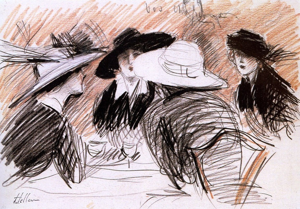 Paul Cesar Helleu Vos Chapeaux, 18"x27" Wall Decal Print
