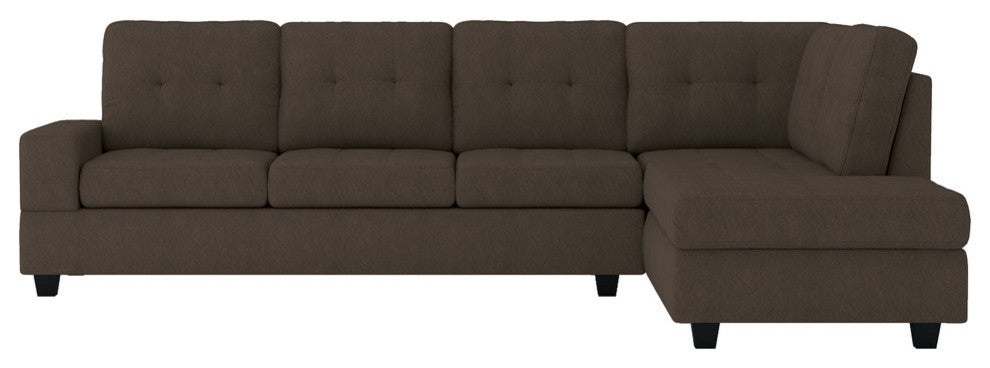 Hedera Sectional Collection, Chocolate color, 2-Piece Set Sectional Sofa