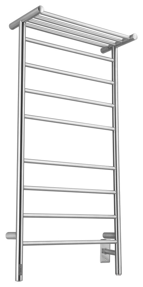 Ancona Piazzo OBT 8-Bar Towel Warmer, On-Board Timer, Brushed Stainless Steel