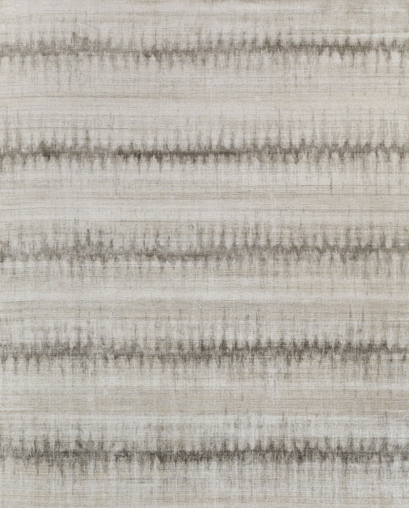Chroma Handmade Hand Loomed Wool and Bamboo Silk Charcoal/Gray Area Rug