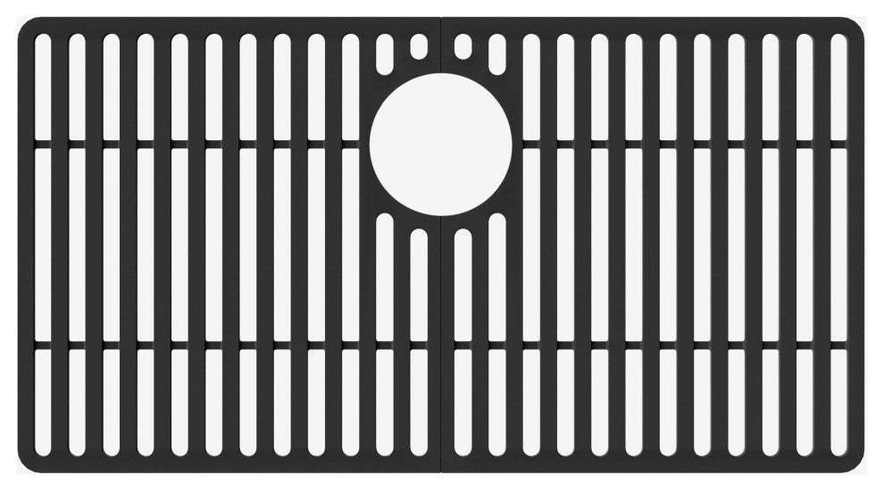 VIGO Silicone Protective Bottom Grid for Single Bowl Kitchen Sink, Matte Black, 28"lx15"w