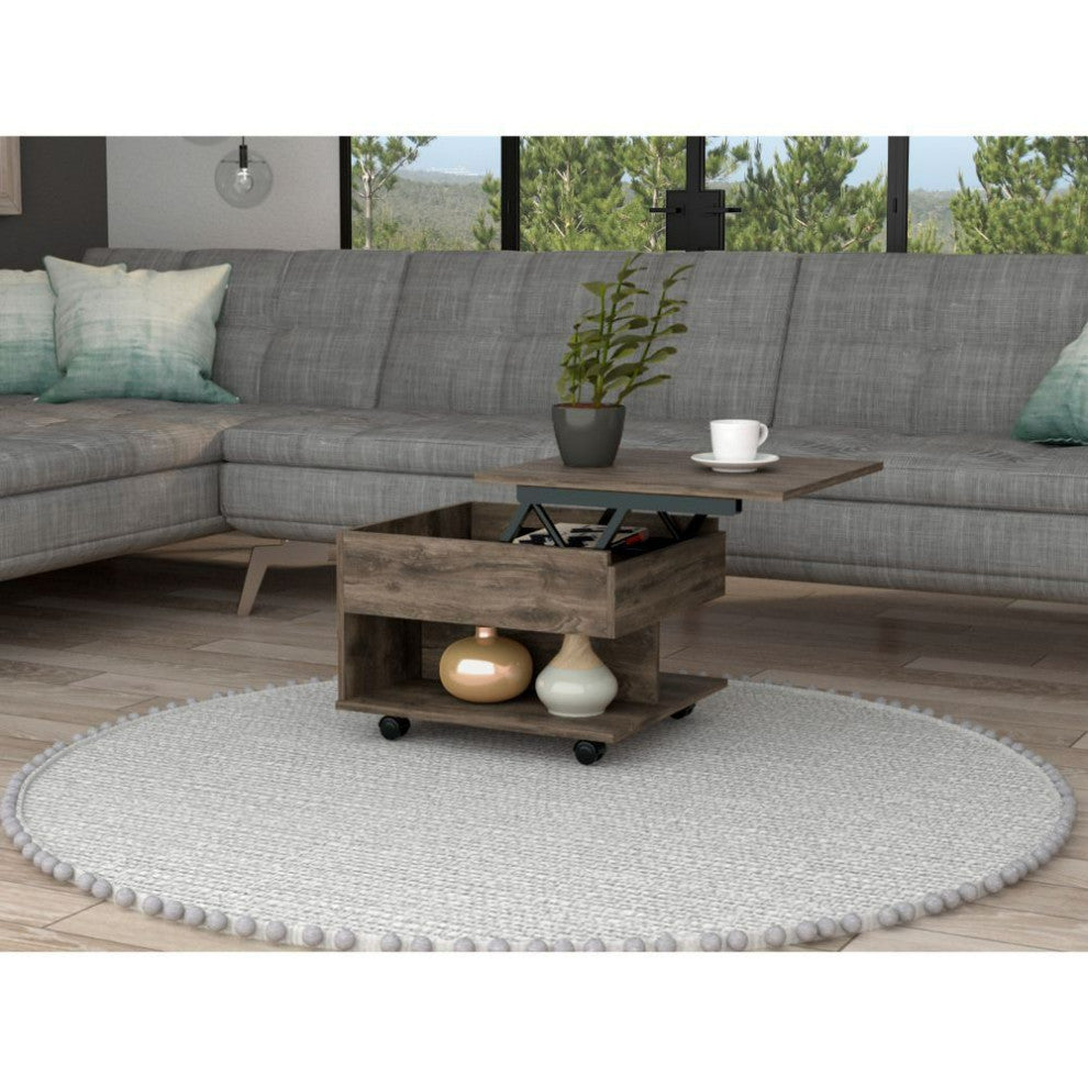 Babel Lift Top Coffee Table, Dark Brown
