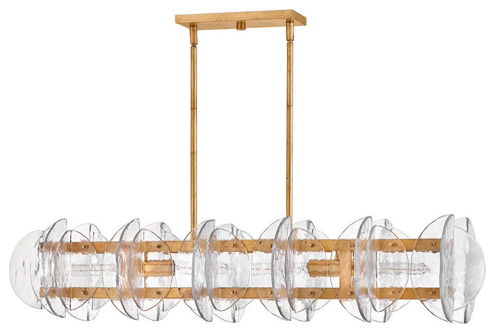 Fredrick Ramond Seraphina Medium Four Light Linear, Distressed Brass
