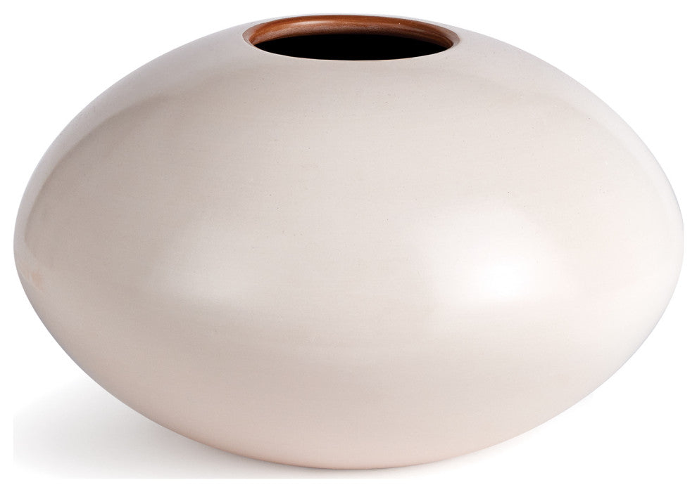 Lucela White Short Vase