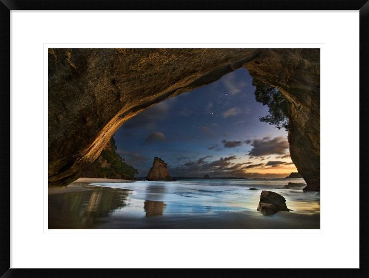 "Cathedral Cove" Framed Digital Print by Yan Zhang, 30x22"