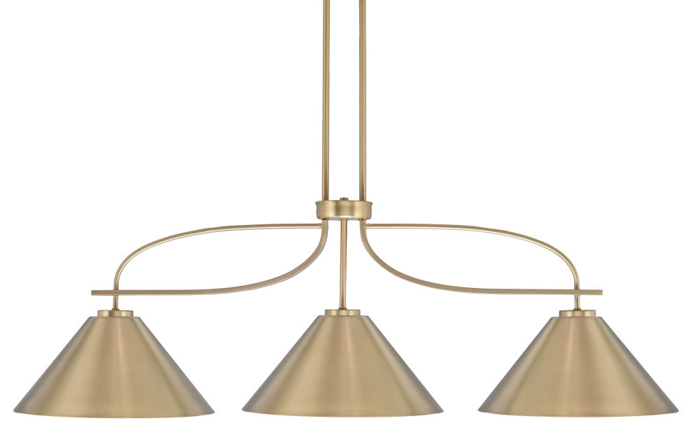 Cavella Island Light, New Age Brass Finish, 14" New Age Brass Metal Shades