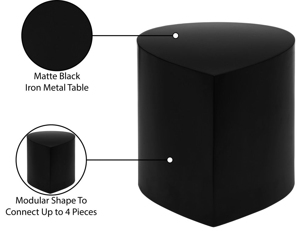 Petal Finished Iron Metal Coffee Table, Black, 1 Piece